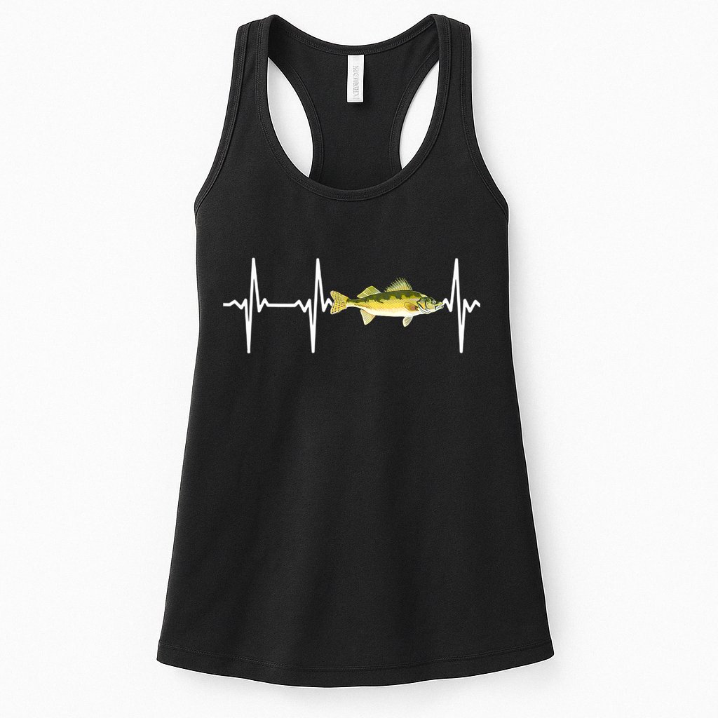 Fish Fishing Lovers Walleye Heartbeat For Freshwater Gift Womens Tank Top