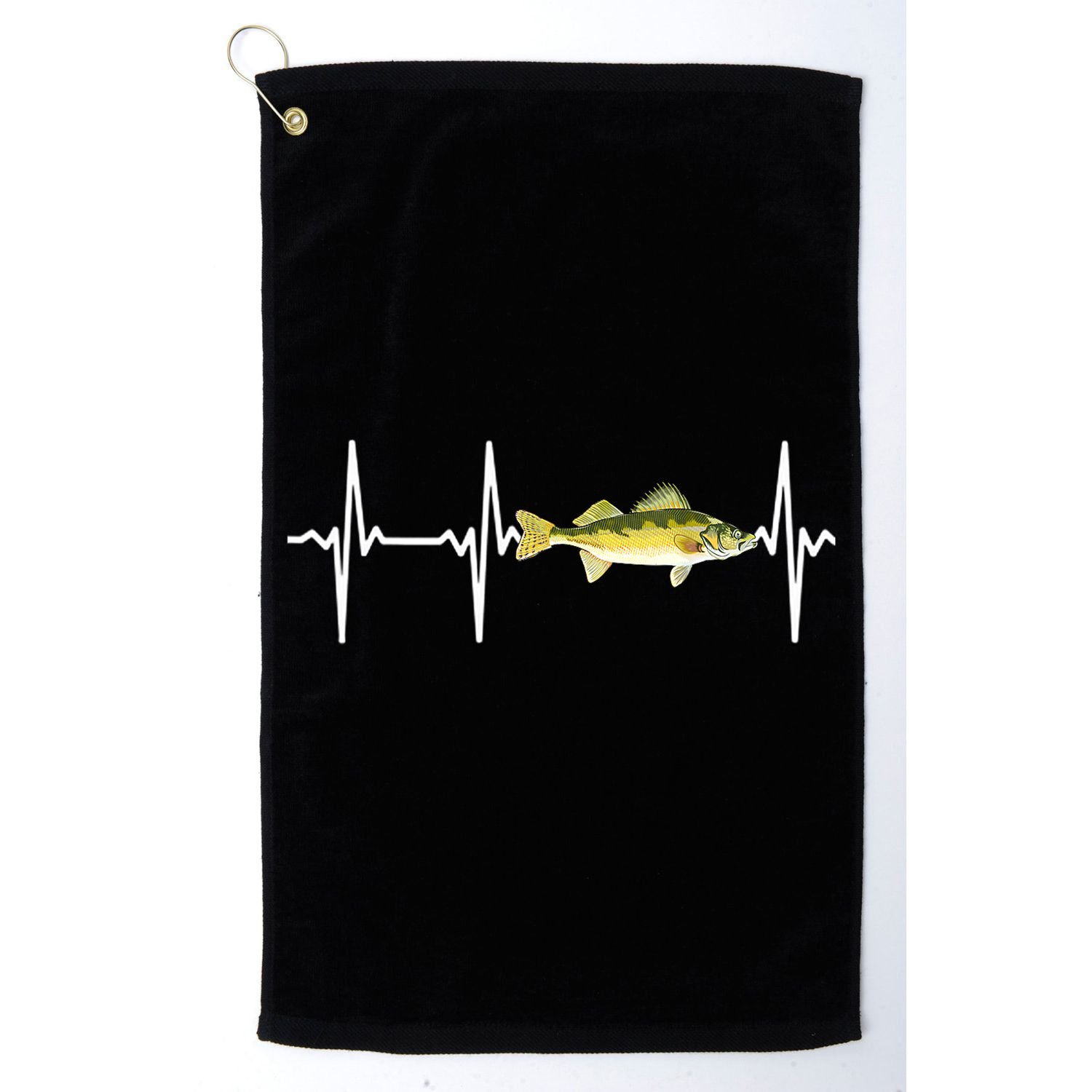 Fish Fishing Lovers Walleye Heartbeat For Freshwater Gift Golf Towel