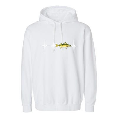 Fish Fishing Lovers Walleye Heartbeat For Freshwater Gift Garment-Dyed Fleece Hoodie