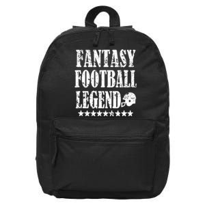 Fantasy Football Legend funny saying 's 16 in Basic Backpack