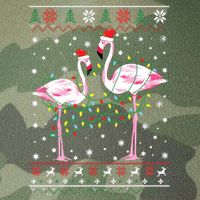 Funny Flamingo Lights Tangled Ugly Sweater Christmas Animals Legacy Tie Dye Trucker Hat