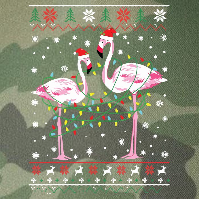 Funny Flamingo Lights Tangled Ugly Sweater Christmas Animals Legacy Tie Dye Trucker Hat