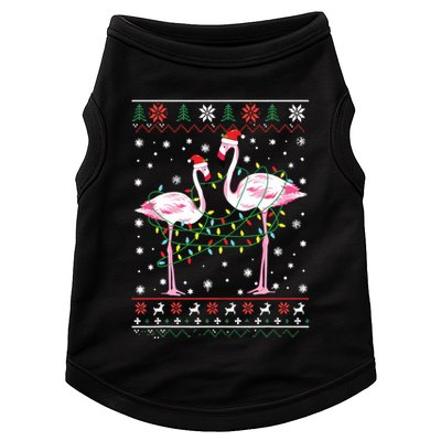Funny Flamingo Lights Tangled Ugly Sweater Christmas Animals Doggie Tank