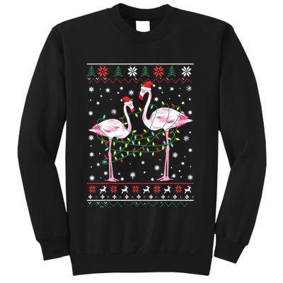Funny Flamingo Lights Tangled Ugly Sweater Christmas Animals Sweatshirt