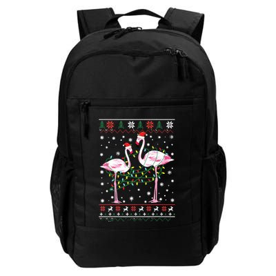 Funny Flamingo Lights Tangled Ugly Sweater Christmas Animals Backpack