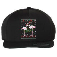 Funny Flamingo Lights Tangled Ugly Sweater Christmas Animals Wool Snapback Cap