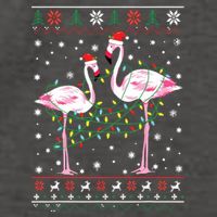 Funny Flamingo Lights Tangled Ugly Sweater Christmas Animals Vector Backpack