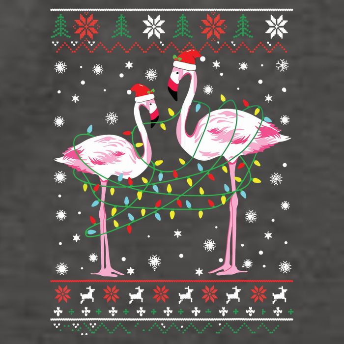 Funny Flamingo Lights Tangled Ugly Sweater Christmas Animals Vector Backpack