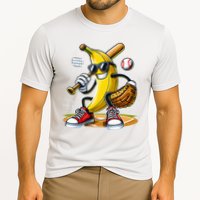 Funny Fruit Lover Banana Playing Baseball Cooling Performance Crew T-Shirt