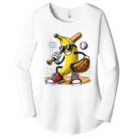 Funny Fruit Lover Banana Playing Baseball Women's Perfect Tri Tunic Long Sleeve Shirt