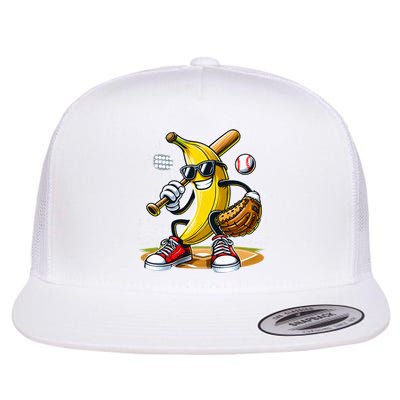 Funny Fruit Lover Banana Playing Baseball Flatbill Hat