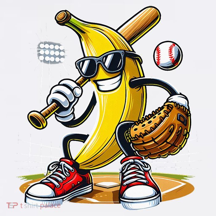 Funny Fruit Lover Banana Playing Baseball Baby Bodysuit
