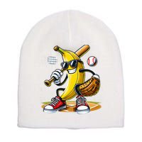 Funny Fruit Lover Banana Playing Baseball Short Acrylic Beanie