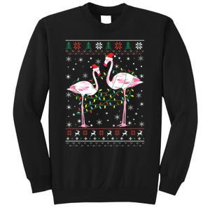 Funny Flamingo Lights Tangled Ugly Sweater Christmas Animals Sweatshirt