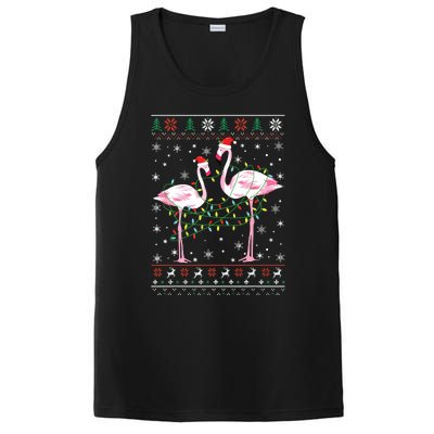 Funny Flamingo Lights Tangled Ugly Sweater Christmas Animals PosiCharge Competitor Tank