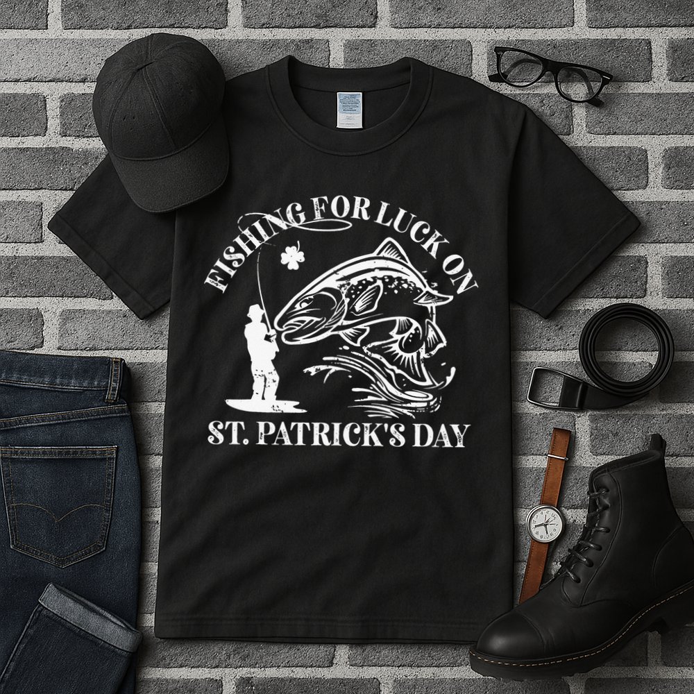 Fishing for luck on St. Patrick's Day Trout Fly Fishing Lake Tall T-Shirt