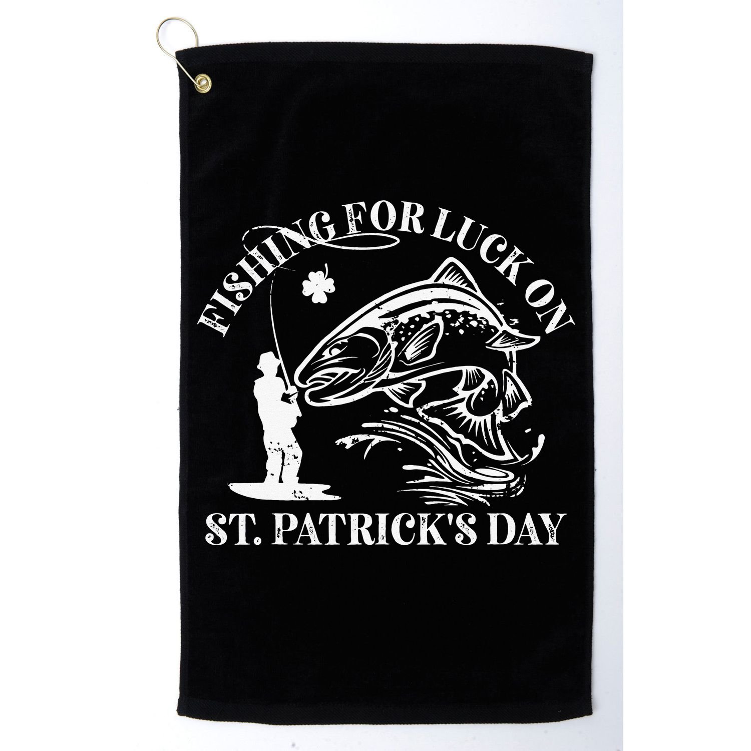 Fishing for luck on St. Patrick's Day Trout Fly Fishing Lake Golf Towel
