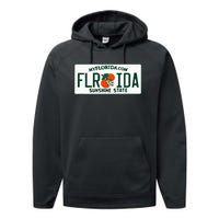 Florida Fl License Plate Classic Performance Fleece Hoodie