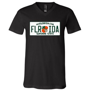 Florida Fl License Plate Classic V-Neck T-Shirt