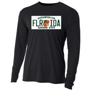 Florida Fl License Plate Classic Cooling Performance Long Sleeve Crew