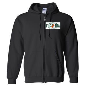 Florida Fl License Plate Classic Full Zip Hoodie