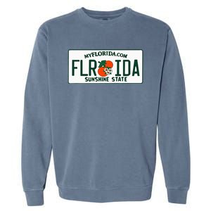 Florida Fl License Plate Classic Garment-Dyed Sweatshirt