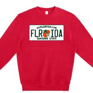 Florida Fl License Plate Classic Premium Crewneck Sweatshirt