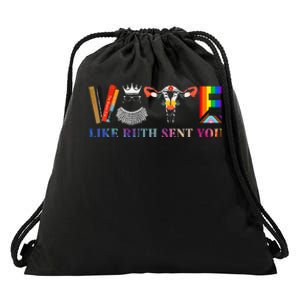 Funny Feminist Lgbt Vote Like Ruth Sent You Drawstring Bag