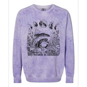 Funny Frog Meme My Wrath Is Infinite Frog Pond Colorblast Crewneck Sweatshirt