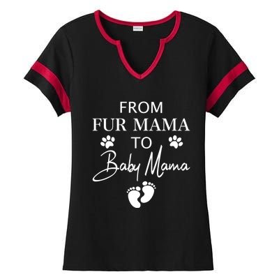 From Fur Mama To Mama Dog Cat Owner New Mom Pregnant Gift Ladies Halftime Notch Neck Tee