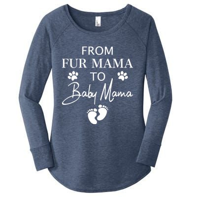 From Fur Mama To Mama Dog Cat Owner New Mom Pregnant Gift Women's Perfect Tri Tunic Long Sleeve Shirt