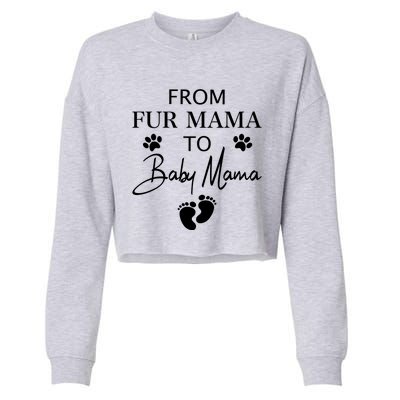 From Fur Mama To Mama Dog Cat Owner New Mom Pregnant Gift Cropped Pullover Crew