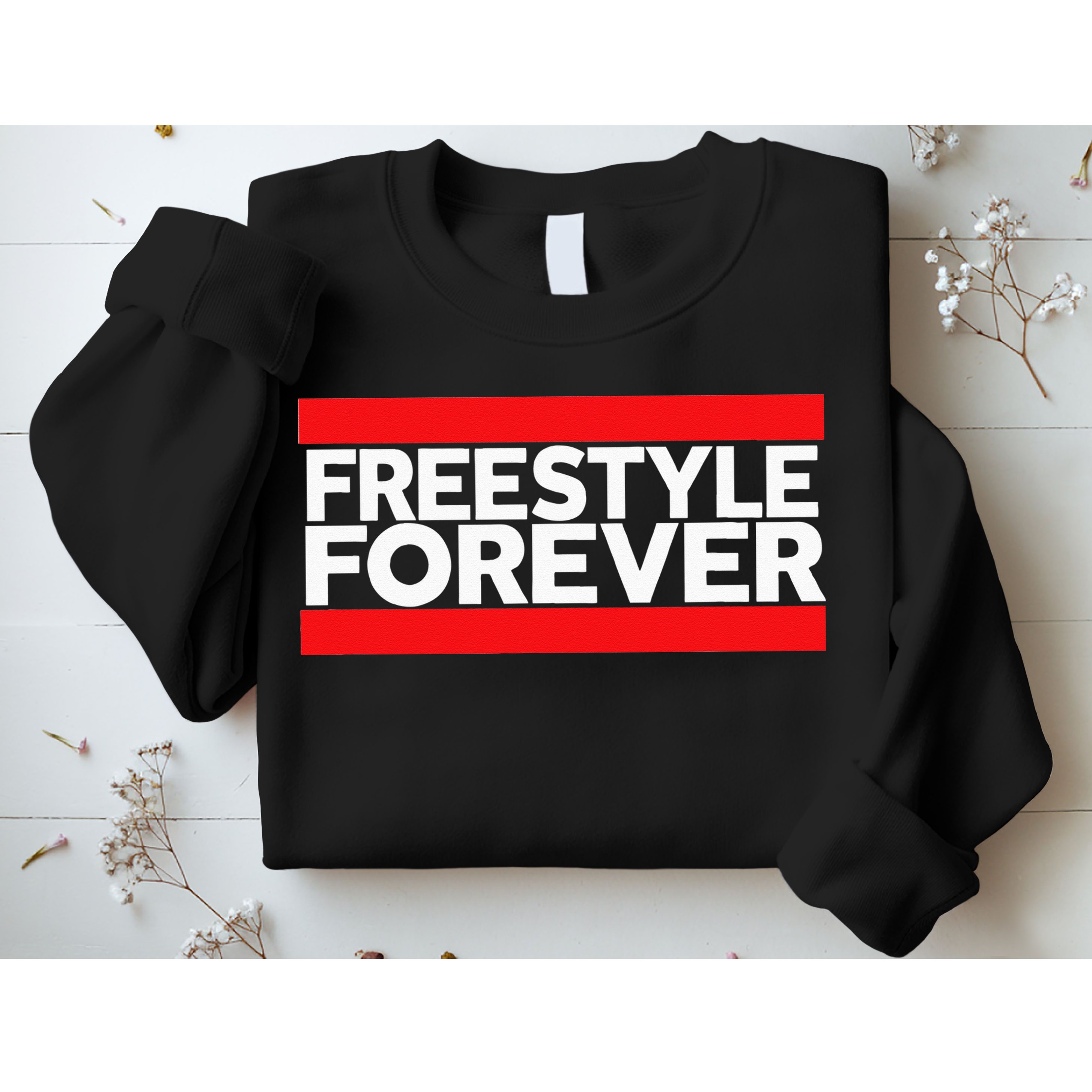 Freestyle Forever Music Fan 80s Retro Rap Style Graphic Sweatshirt