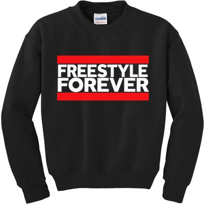 Freestyle Forever Music Fan 80s Retro Rap Style Graphic Kids Sweatshirt