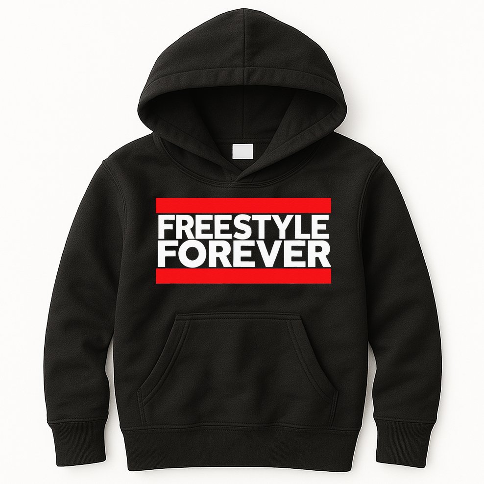 Freestyle Forever Music Fan 80s Retro Rap Style Graphic Kids Hoodie