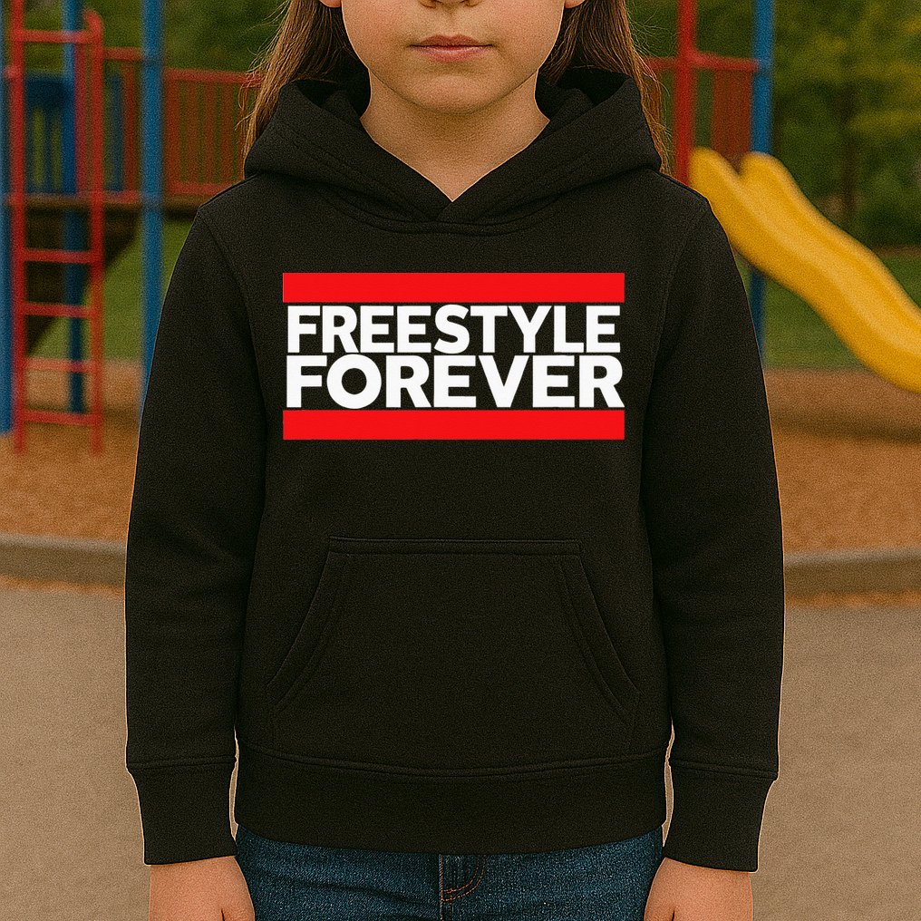 Freestyle Forever Music Fan 80s Retro Rap Style Graphic Kids Hoodie