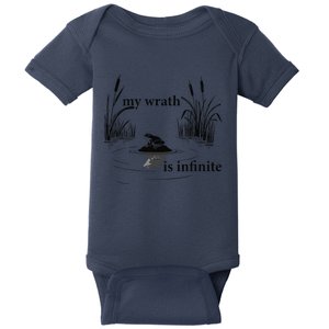 Funny Frog Meme My Wrath Is Infinite Frog Pond Baby Bodysuit