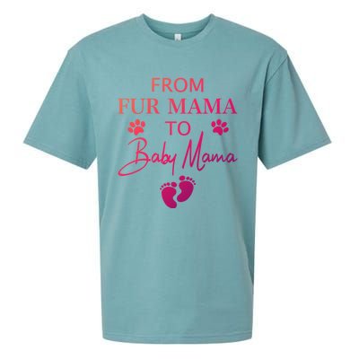 From Fur Mama To Mama Dog Cat Owner New Mom Pregnant Gift Sueded Cloud Jersey T-Shirt