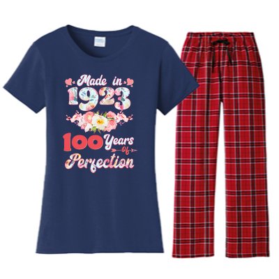 Flower Floral Made In 1923 100 Years Of Perfection Women's Flannel Pajama Set