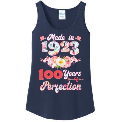 Flower Floral Made In 1923 100 Years Of Perfection Ladies Essential Tank