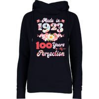 Flower Floral Made In 1923 100 Years Of Perfection Womens Funnel Neck Pullover Hood