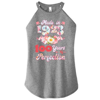 Flower Floral Made In 1923 100 Years Of Perfection Women’s Perfect Tri Rocker Tank