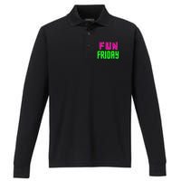 Fun Friday Motivational Positive Performance Long Sleeve Polo