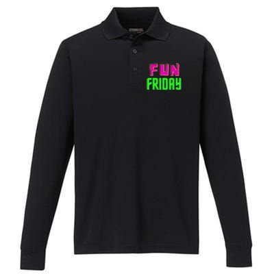 Fun Friday Motivational Positive Performance Long Sleeve Polo