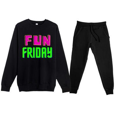 Fun Friday Motivational Positive Premium Crewneck Sweatsuit Set