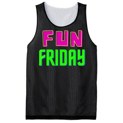 Fun Friday Motivational Positive Mesh Reversible Basketball Jersey Tank