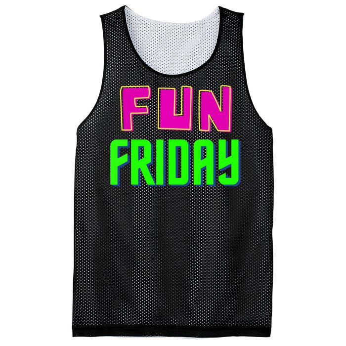 Fun Friday Motivational Positive Mesh Reversible Basketball Jersey Tank