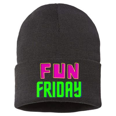 Fun Friday Motivational Positive Sustainable Knit Beanie