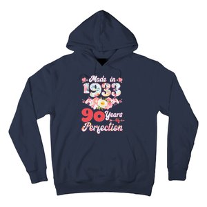 Flower Floral Made In 1933 90 Years Of Perfection Hoodie