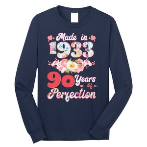 Flower Floral Made In 1933 90 Years Of Perfection Long Sleeve Shirt